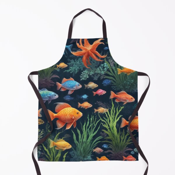 Item preview, Aqua fishes and coral reef ecosystem print design  designed and sold by Anshu3813.