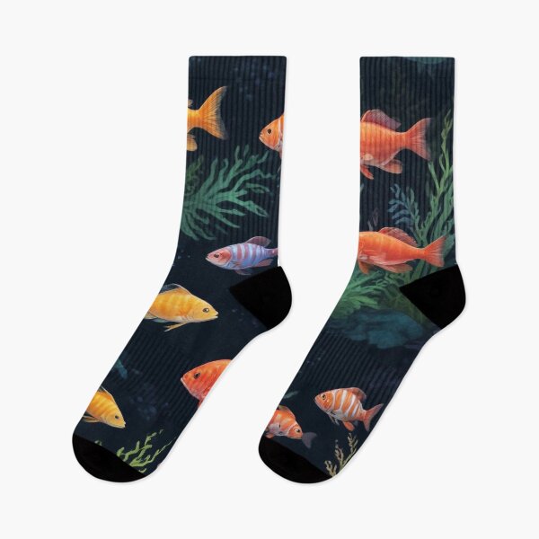 Item preview, Aqua fishes and coral reef ecosystem print design designed and sold by Anshu3813.