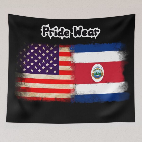 Item preview, US Flag and Costa Rica Flag Pride Wear Design designed and sold by LovelyHappyGift.