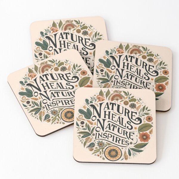 Item preview, Nature Heals, typography designed and sold by maxmaj.