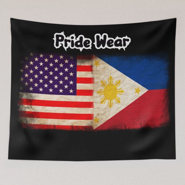 Item preview, US Flag and Philippines Flag Pride Wear Design designed and sold by LovelyHappyGift.
