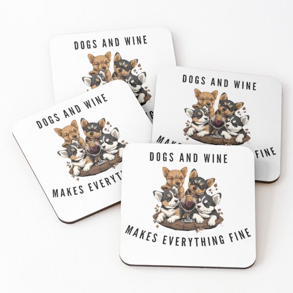 Item preview, Dogs And Wine Makes Everything Fine T-Shirt designed and sold by NicolasGlowArt.