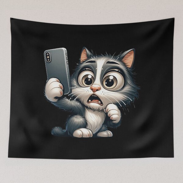 Item preview, Sweet Surprised Scared Cat Selfie designed and sold by Kuki-shop.