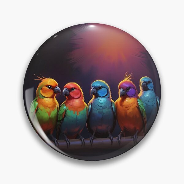 Item preview, Colorful Parrots Art designed and sold by Obsidian Ink by Wilshire.