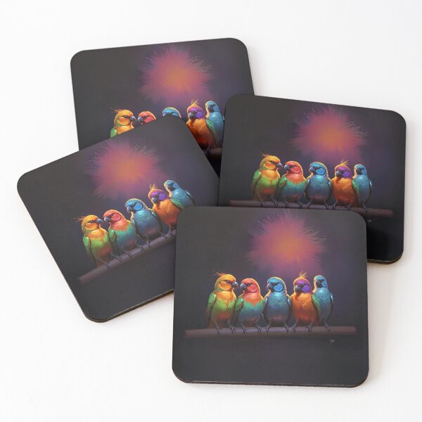 Item preview, Colorful Parrots Art designed and sold by Obsidian Ink by Wilshire.