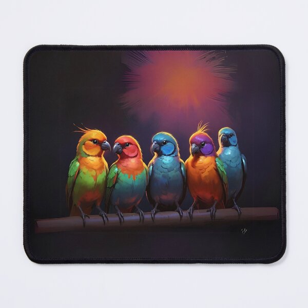Item preview, Colorful Parrots Art designed and sold by Obsidian Ink by Wilshire.