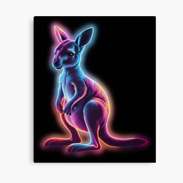 Item preview, Small Young Little Cute Baby Kangaroo Neon designed and sold by JackJacek.
