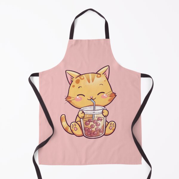 Item preview, Kawaii kitten with bubble tea designed and sold by KindlyKawaii.
