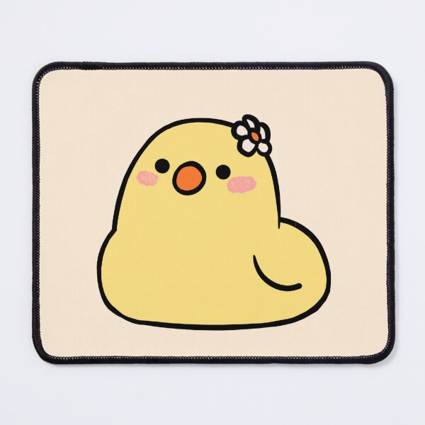 Item preview, Cute chubby yellow duck with flower on head sitting designed and sold by Yuna's Studio.
