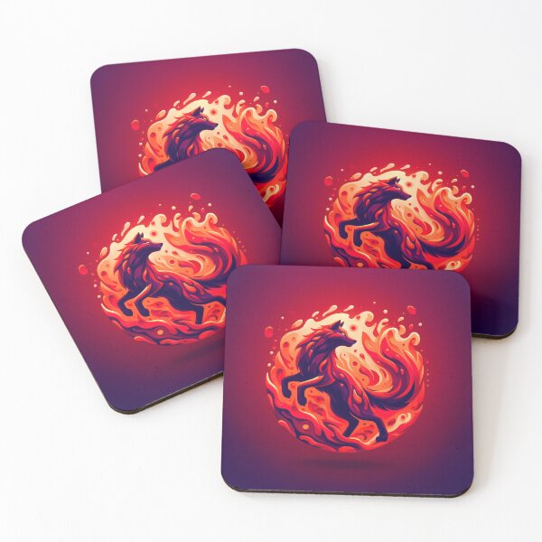 Item preview, Red Lava Fire Wolf, Ai Generated Art  designed and sold by ACC .