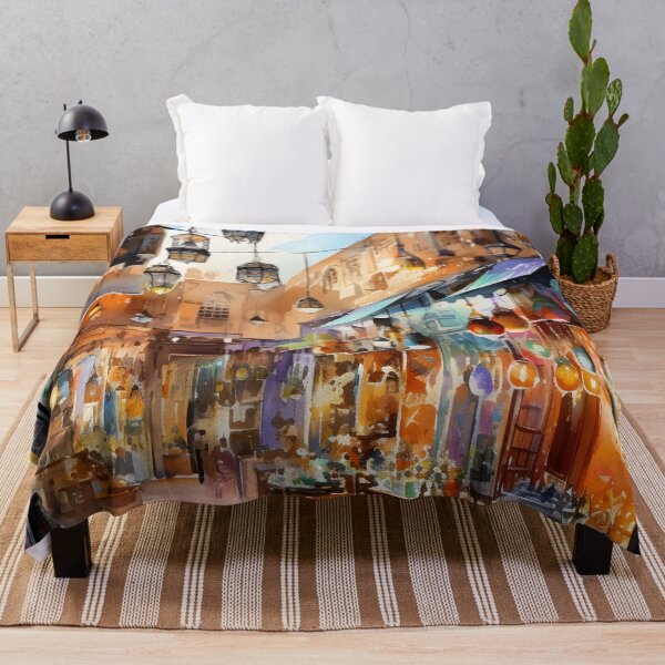 Item preview, Dubai souk market, watercolor painting, city landscape, Dubai souvenir, Emirates cityscape, UAE travel designed and sold by SpettacolArte.