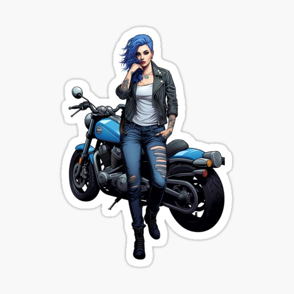 Calca Sticker Girl Biker Para Moto O Carro De 15x15cm 1pz | Meses Sin Intereses