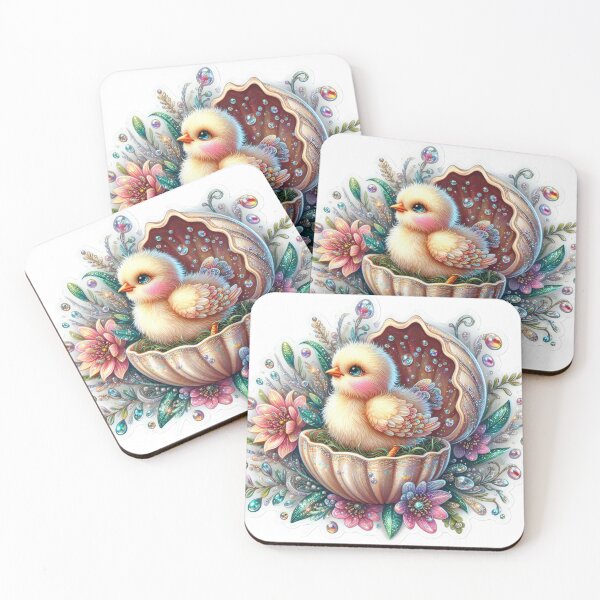 Item preview, chicken in a golden egg shell Easter cute sticker designed and sold by Expressions-Sel.