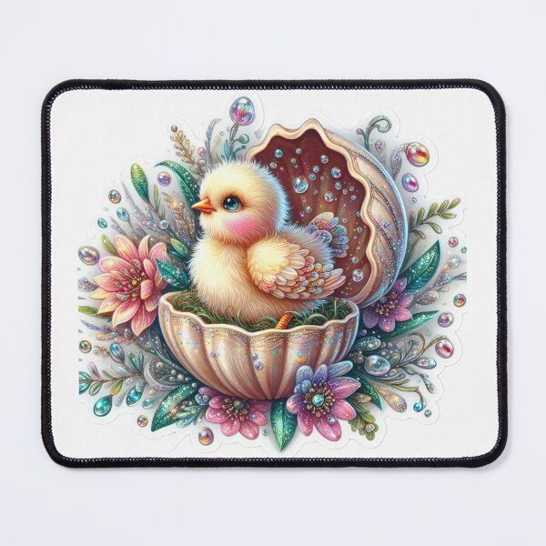 Item preview, chicken in a golden egg shell Easter cute sticker designed and sold by Expressions-Sel.