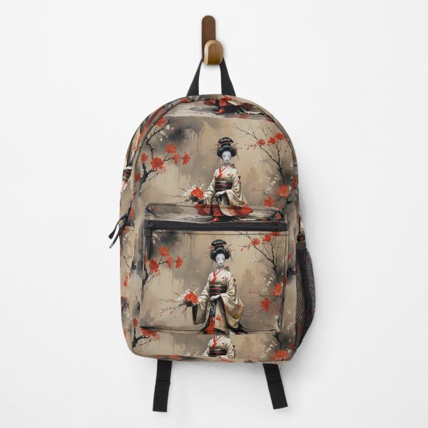 Item preview, Beautiful abstract geisha, kimono , in sunrise with flowers designed and sold by Coolparrotgirl.