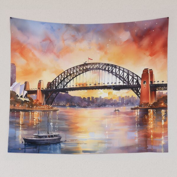 Item preview, Sydney harbour bridge, watercolor painting, city landscape, Sydney souvenir, Australia cityscape, Australia travel designed and sold by SpettacolArte.