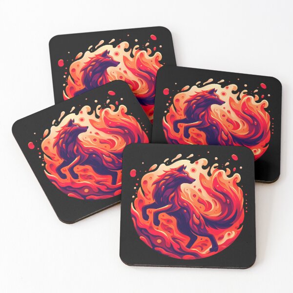 Item preview, Red Lava Fire Wolf, Ai Generated Art  designed and sold by ACC .
