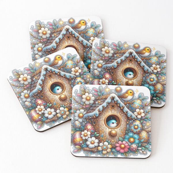 Item preview, birdhouse with flowers Easter cute sticker designed and sold by Expressions-Sel.