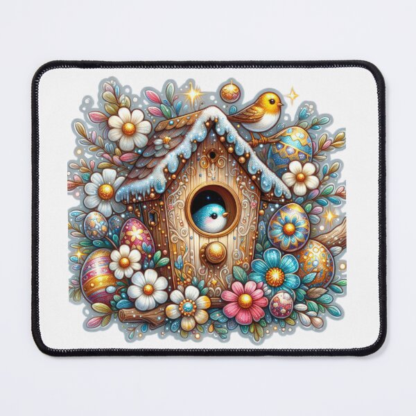 Item preview, birdhouse with flowers Easter cute sticker designed and sold by Expressions-Sel.