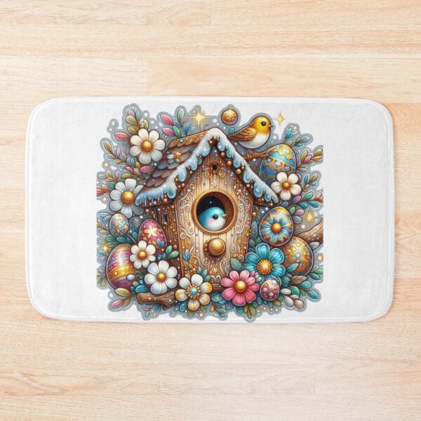 Item preview, birdhouse with flowers Easter cute sticker designed and sold by Expressions-Sel.