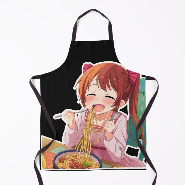 Item preview, Girl Eating Spaghetti: Anime Asian Cartoon Noodles Delight designed and sold by BrooklynRhodes.