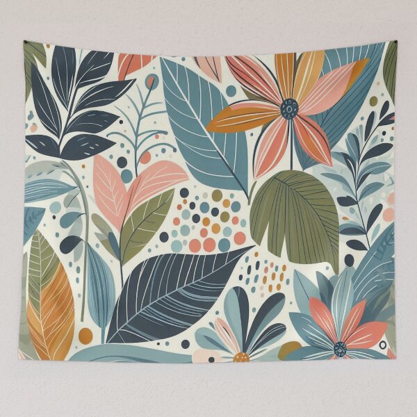 Item preview, Modern colorful tropical floral pattern. Cute botanical abstract contemporary seamless pattern. Hand drawn designed and sold by asbno19.