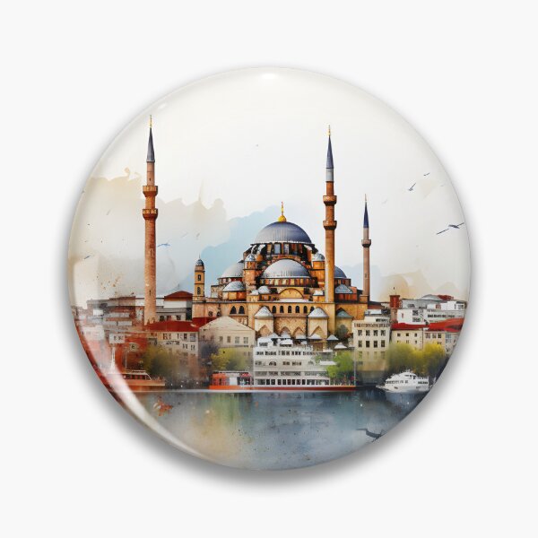 Item preview, Istanbul skyline, watercolor painting, city landscape, Istanbul souvenir, Turkish cityscape, Turkey travel designed and sold by SpettacolArte.