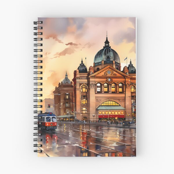 Item preview, Melbourne Flinders Street station, watercolor painting, city landscape, Melbourne souvenir, Australia cityscape, Australia travel designed and sold by SpettacolArte.