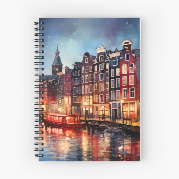 Item preview, Amsterdam redlight district, watercolor painting, city landscape, Amsterdam souvenir, Netherlands cityscape, Holland travel designed and sold by SpettacolArte.