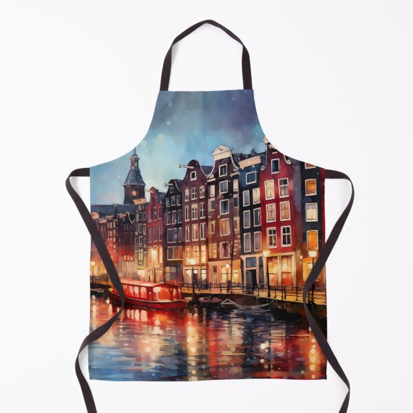 Item preview, Amsterdam redlight district, watercolor painting, city landscape, Amsterdam souvenir, Netherlands cityscape, Holland travel designed and sold by SpettacolArte.