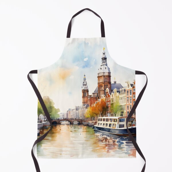 Item preview, Amsterdam canals, watercolor painting, city landscape, Amsterdam souvenir, Netherlands cityscape, Holland travel designed and sold by SpettacolArte.