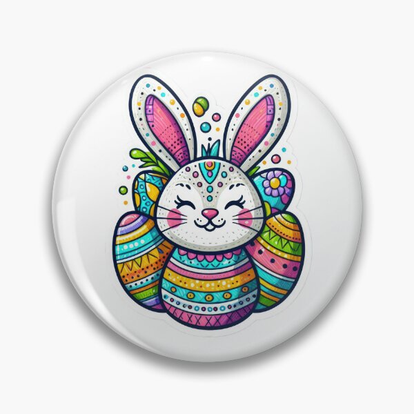 Item preview, rabbit with easter eggs Easter cute sticker designed and sold by Expressions-Sel.