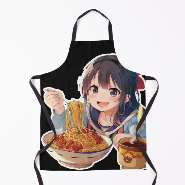 Item preview, Girl Eating Spaghetti: Anime Delight with Asian Noodles designed and sold by BrooklynRhodes.
