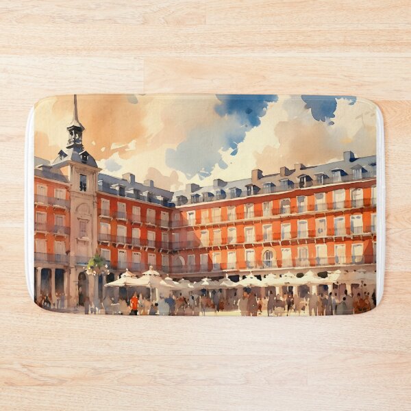 Item preview, Plaza Mayor de Madrid, pintura de acuarela, paisaje de la ciudad, recuerdo de Madrid, paisaje urbano español, viajes a España designed and sold by SpettacolArte.
