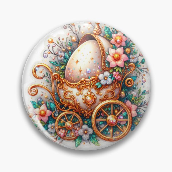 Item preview, golden carriage with egg Easter cute sticker designed and sold by Expressions-Sel.
