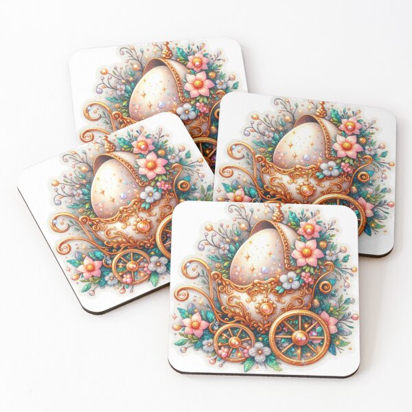 Item preview, golden carriage with egg Easter cute sticker designed and sold by Expressions-Sel.