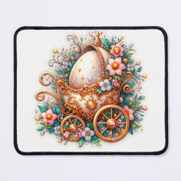 Item preview, golden carriage with egg Easter cute sticker designed and sold by Expressions-Sel.