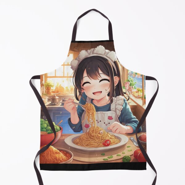 Item preview, Girl Eating Spaghetti: Noodle Nirvana - Cartoon Girl's Spaghetti Adventure designed and sold by BrooklynRhodes.