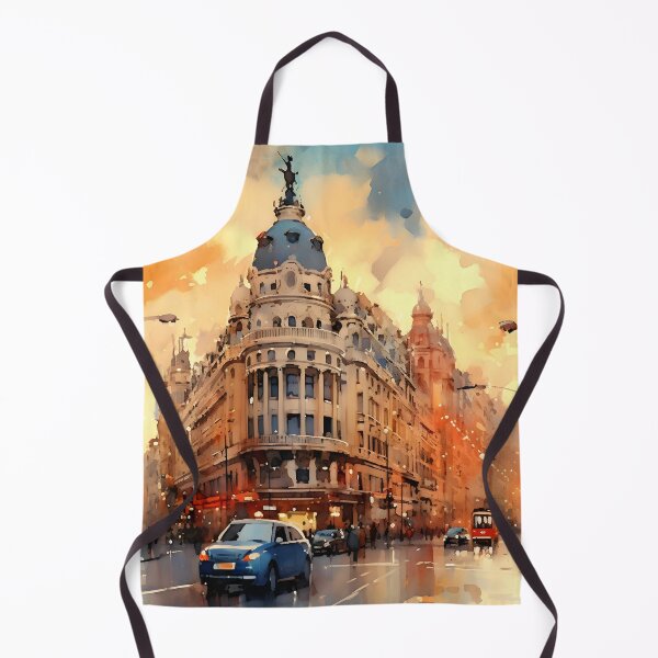 Item preview, Madrid Gran Via, watercolor painting, city landscape, Madrid souvenir, Spanish cityscape, Spain travel designed and sold by SpettacolArte.
