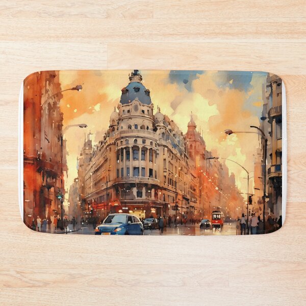 Item preview, Madrid Gran Via, watercolor painting, city landscape, Madrid souvenir, Spanish cityscape, Spain travel designed and sold by SpettacolArte.