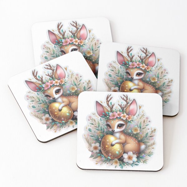 Item preview, doe with easter egg Easter cute sticker designed and sold by Expressions-Sel.