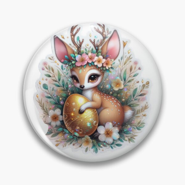 Item preview, doe with easter egg Easter cute sticker designed and sold by Expressions-Sel.