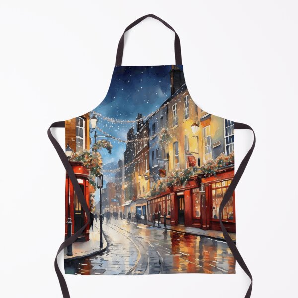 Item preview, Dublin pub, watercolor painting, city landscape, Dublin souvenir, Dublin cityscape, Ireland travel, Irish street, Christmas snow designed and sold by SpettacolArte.