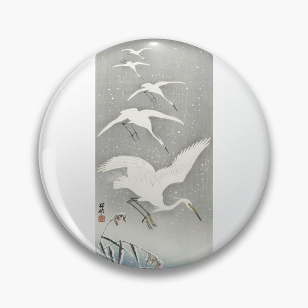 Item preview, Descending egrets in snow, Ohara Koson designed and sold by TeeARTHY.