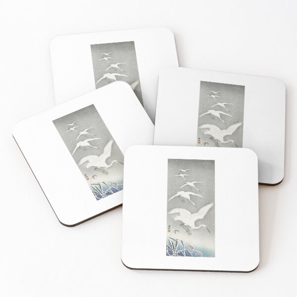 Item preview, Descending egrets in snow, Ohara Koson designed and sold by TeeARTHY.
