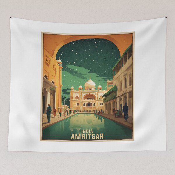 Item preview, Amritsar India Starry Night Vintage Travel Tourism  designed and sold by TravelersGems.