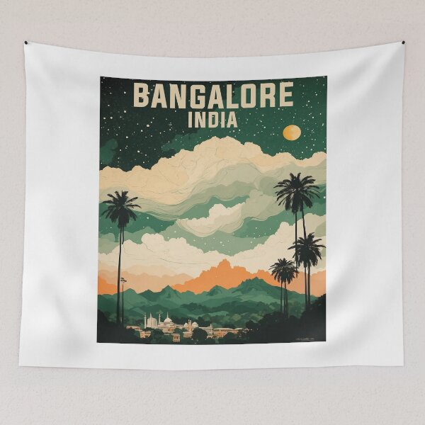 Item preview, Bangalore India Starry Night Vintage Travel Tourism  designed and sold by TravelersGems.