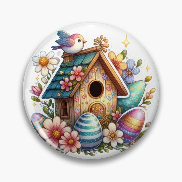Item preview, colorful birdhousel Easter cute sticker designed and sold by Expressions-Sel.