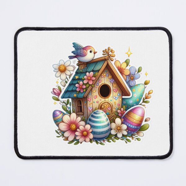 Item preview, colorful birdhousel Easter cute sticker designed and sold by Expressions-Sel.