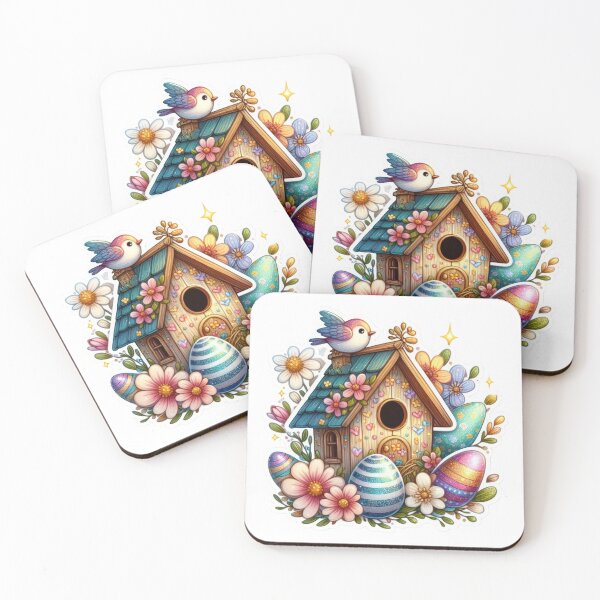 Item preview, colorful birdhousel Easter cute sticker designed and sold by Expressions-Sel.